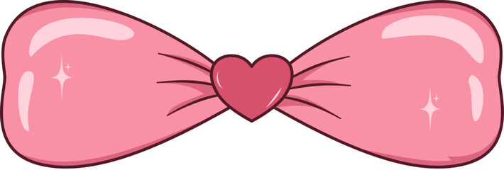 Elegant Pink Ribbon Bow Illustration, Pink Ribbon Bow for Decoration