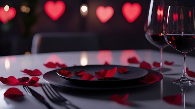 Modern, edgy, simple Valentine's Day dinner promotion