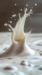 White chocolate splash. Close-up of melted sweet dessert splashes for advertisement