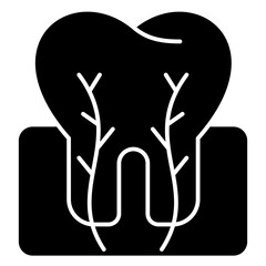 Tooth cross section solid icon