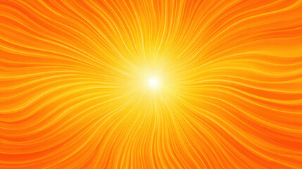 Obraz premium Radiant sunburst with glowing center and wavy orange rays spreading outward, creating warm and vibrant energy effect