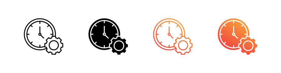 Time Management Multiple Style Icon Set 