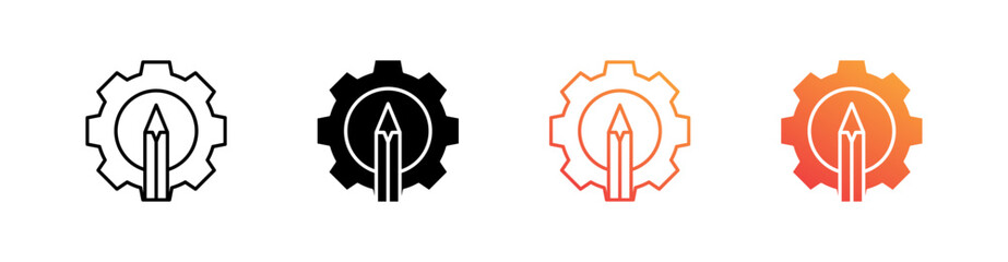 Writing Multiple Style Icon Set 