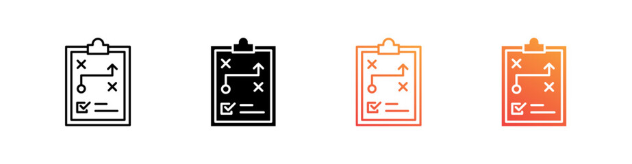 Strategy Multiple Style Icon Set 