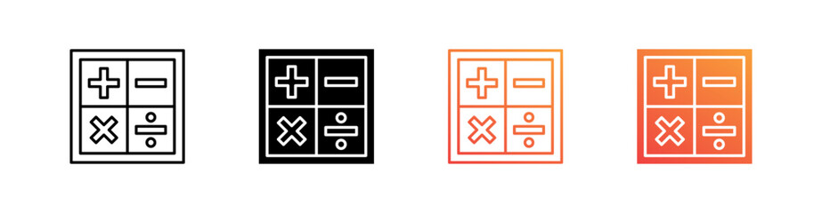 Obraz premium Math Multiple Style Icon Set 