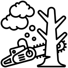 Deforestation Pollution Icon