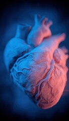 Close-up of a heart model
