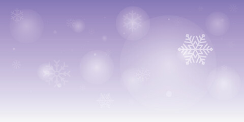 Winter background, snowflakes on a beautiful background, Christmas background for cards, snowfall. Snowy nature landscape, winter with gradient purple