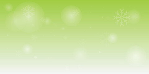 Winter background, snowflakes on a beautiful background, Christmas background for cards, snowfall. Snowy nature landscape, winter with gradient green