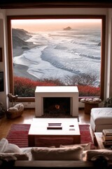 Coastal living room view