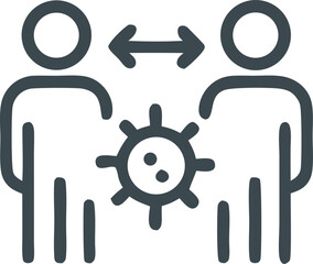 Icon Concept illustration of social distancing and virus spread prevention for health safety measures