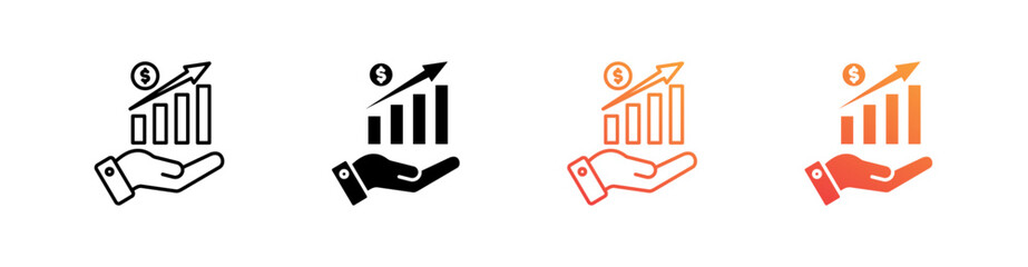 Investment Multiple Style Icon Set 