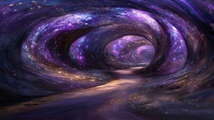 Mysterious Cosmic Tunnel with Stars and Galaxies in Dark Space
