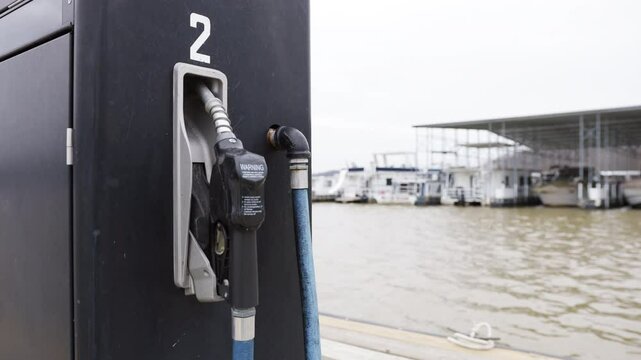 Gas station at boat dock 4k
