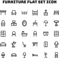 Furniture Set Black Icon