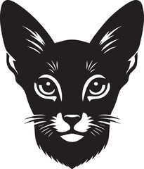 Obraz premium cat head vector, cat head vector illustration, cat head silhouette vector isolated on white background