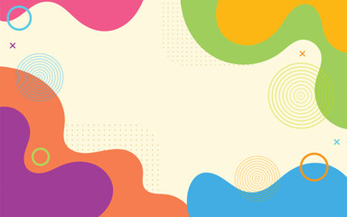 Colorful Abstract Memphis Background with Geometric Shapes. Fun and Playful Design for Poster, Web, and Presentation. Illustration vector 10 eps.