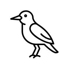 Fototapeta premium Simplistic line drawing of a bird standing elegantly on one leg 
