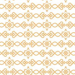 Traditional arabian line art seamless pattern