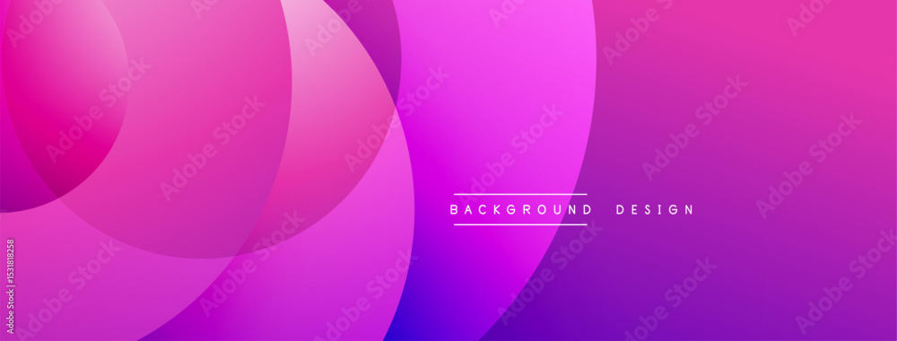 Aufkleber Abstract pink purple gradient background. Overlapping circles create dynamic visual effect. Modern design element for banners, headers.