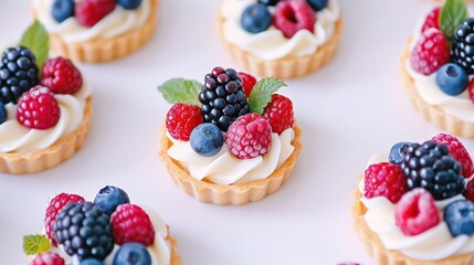 Berry Tartlets: Creamy Delight with Fresh Fruit