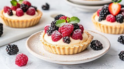 Berry Tartlets with Cream Cheese Filling