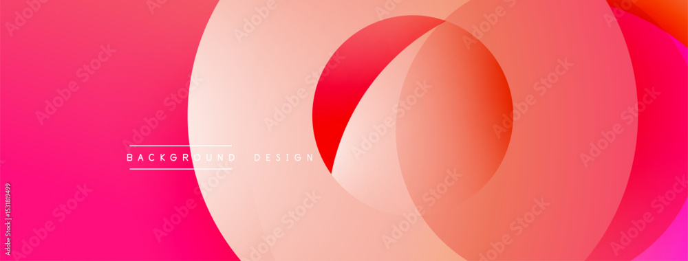 Poster abstract pink gradient circles overlap. modern design element for backgrounds, banners, presentation