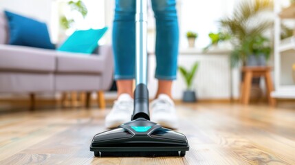 Vacuuming Wood Floor: A Clean Home Lifestyle