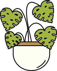 Potted House Plant Icon Element