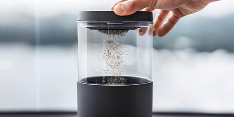 Modern Pepper Grinder in Action, Outdoors