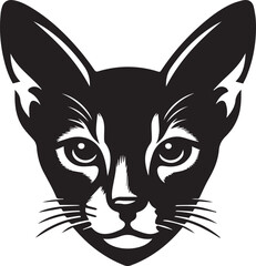 cat head vector, cat head vector illustration, cat head silhouette vector isolated on white background