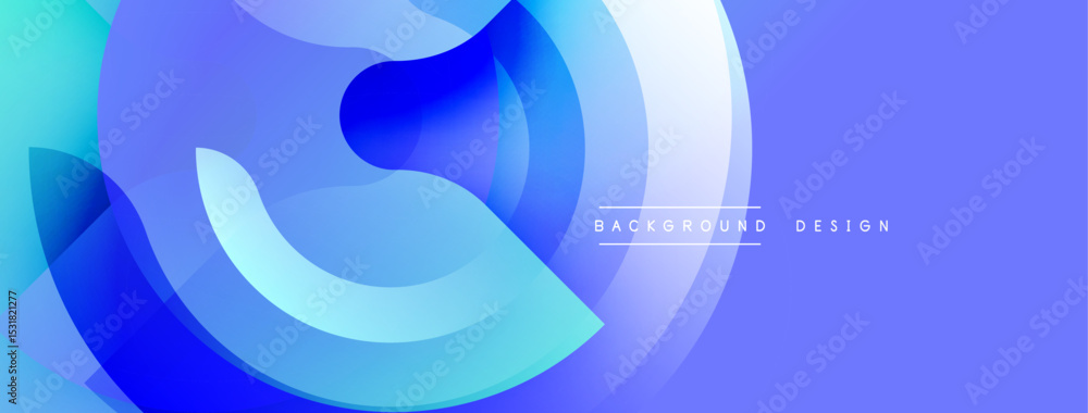 Poster Abstract blue shapes overlap, creating dynamic visual effect. Gradient colors suggest depth, modern aesthetic. Text reads background design.