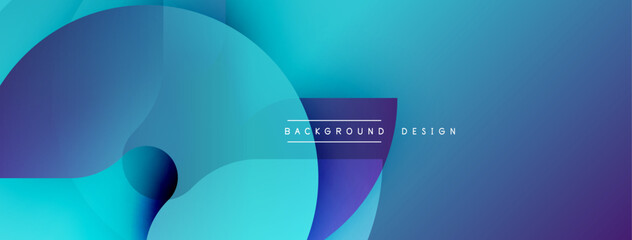 Abstract fluid shapes, vibrant blues, purples create modern background. Text reads background design. Smooth gradients dominate composition.