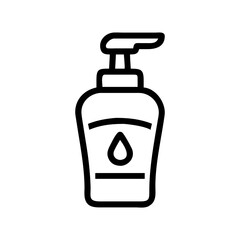 Obraz premium Lotion dispenser bottle with pump in minimalist line art style 