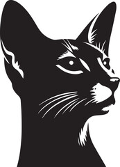 Obraz premium cat head vector, cat head vector illustration, cat head silhouette vector isolated on white background