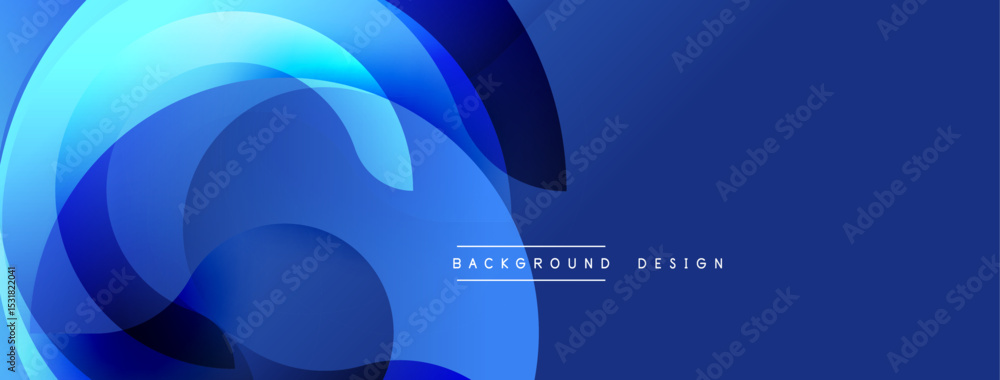 Aufkleber abstract blue design features overlapping translucent circles. modern aesthetic, suitable for backgr