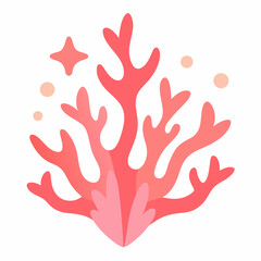 Obraz premium Pink coral reef illustration for ocean designs