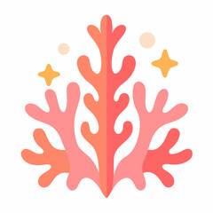 Stylized coral reef illustration with stars