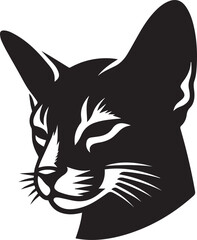 Obraz premium cat head vector, cat head vector illustration, cat head silhouette vector isolated on white background