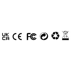 UKCA CE FCC RECYCLEING ARROW WEEE VECTOR ICON SIGN