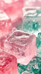 digital technology pink and green ice illustration poster background