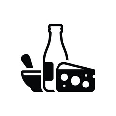 Black solid icon for  dairy products