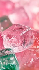 digital technology pink and green ice illustration poster background