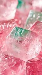 digital technology pink and green ice illustration poster background