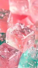 digital technology pink and green ice illustration poster background