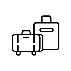 Fototapeta premium Two travel suitcases in minimalist line art style 