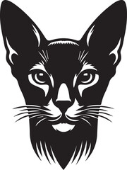 Obraz premium cat head vector, cat head vector illustration, cat head silhouette vector isolated on white background