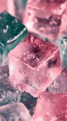 digital technology pink and green ice illustration poster background