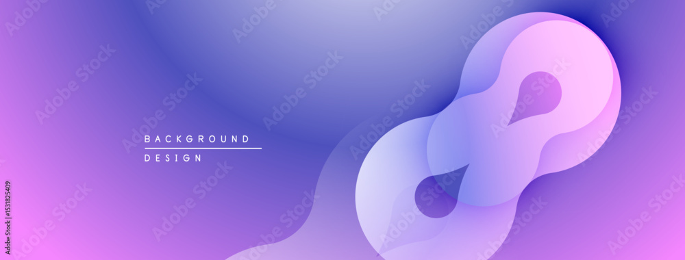 Poster abstract gradient background features flowing shapes. soft purple, blue hues create modern design. m