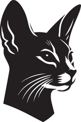 Obraz premium cat head vector, cat head vector illustration, cat head silhouette vector isolated on white background